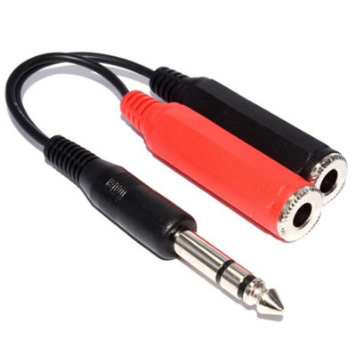 Kenable 6.35mm Stereo Jack Plug To Twin 6.35mm Mono Sockets 15Cm from B&Q
