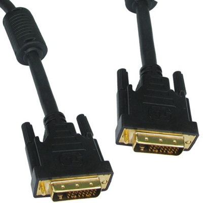 B&Q -  Dvi-D 24 + 1 Pin Male To Male Cable Dual Link Lead 5M Black
