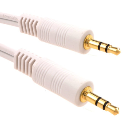 B&Q -  3.5mm Stereo Jack Plug To 3.5mm Stereo Jack Plug Cable White 3M