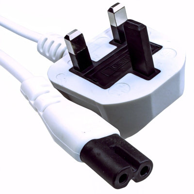Kenable Power Cable Uk Plug (3A Fused) To C7 (Figure 8) 0.75mm Lead 1M White from B&Q