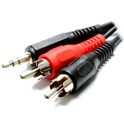 Kenable 3.5mm Stereo Jack To 2 Rca Phono Plugs Audio Cable Lead Nickel 1M from B&Q
