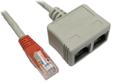 Kenable Cable Economiser Plug Twin Sockets (2X Voice) Rj45 Cat5E Adapter from B&Q