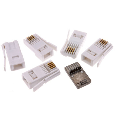 Kenable Bt 4 Wire 431A Telephone Crimp End Connector (5 Pack) & Metal Crimping Tool Kit from B&Q