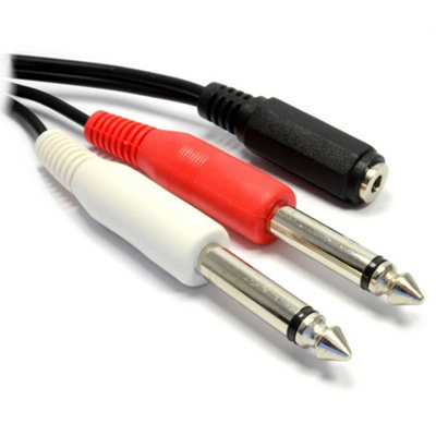 Kenable Twin 6.35mm Mono Jack Plugs To 3.5mm Female Jack Socket 50Cm 0.5M from B&Q