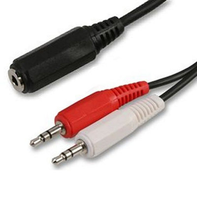 Kenable 3.5mm Jack Socket To Twin Jack Plugs CableSpeakers To Two Pcs 1.8M from B&Q