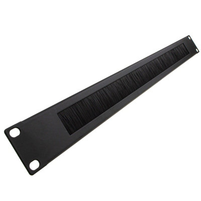 Kenable Brush Plate Panel Cable Management 1U For 19 Inch Data Cabinet In Black