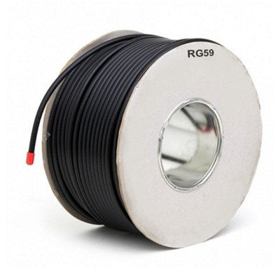 Kenable Rg59U Coaxial Aluminium Braid Coaxial Cable Reel 100M Lead Black from B&Q