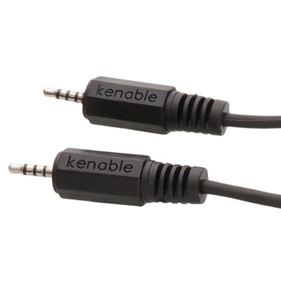 Kenable 2.5mm 4 Pole Jack Plug To 2.5mm 4 Pole Jack Plug Av Cable 1.8M from B&Q
