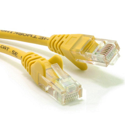 B&Q -  Yellow Network Ethernet Rj45 Cat5E-Cca Utp Patch 26Awg Cable Lead 1M