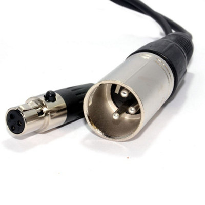 B&Q -  3 Pin Male Xlr Plug To 3 Socket Female Mini Xlr Cable 2M