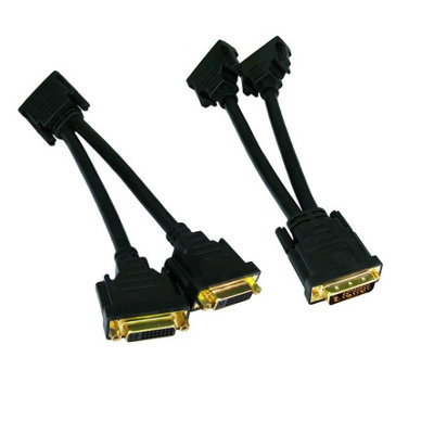 B&Q -  Dvi Splitter CableSplits The Dvi-D Signal To Twin Dvi Monitors Gold
