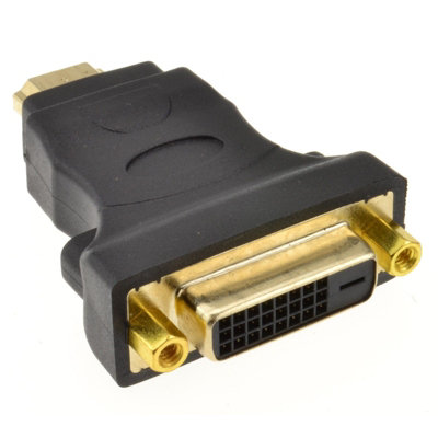 B&Q -  Dvi-D 24+1 Socket To Hdmi Male Plug Digital Video Adapter Converter Gold