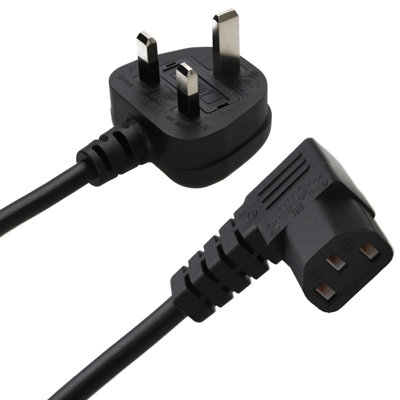 Kenable Power Cord Uk Plug To Right Angle Iec C13 Cable (Kettle Lead) 15M from B&Q