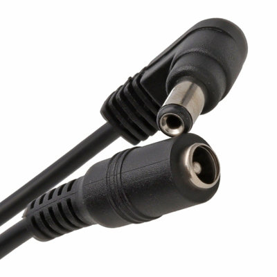 B&Q -  5.5 X 2.1mm Right Angled Dc Power Male Female Cctv Extension Cable 1M