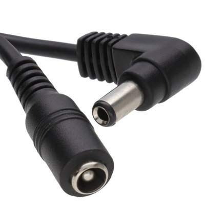 B&Q -  5.5 X 2.5mm Right Angled Dc Power Male Female Cctv Extension Cable 2M