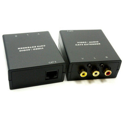 B&Q -  Composite Video & Stereo Audio Extender Over Ethernet Rj45 Balun