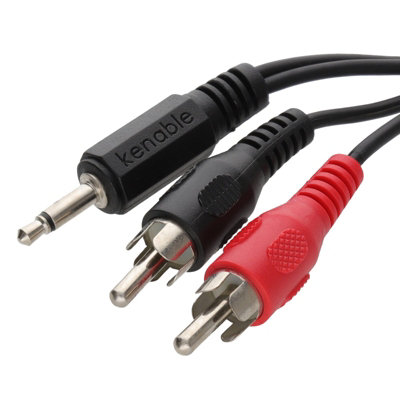 Kenable 3.5mm Mono Jack To Twin Phono Rca Male Plugs Cable Lead 1M from B&Q