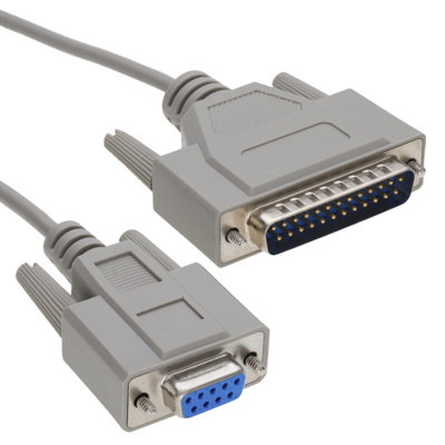 Kenable Db9 9 Pin Serial Female To 25 Pin Male Printer Data Cable 2M from B&Q
