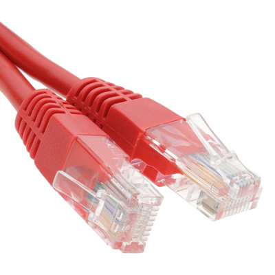 B&Q -  Red Network Ethernet Rj45 Cat5E-Cca Utp Patch 26Awg Cable Lead 0.5M