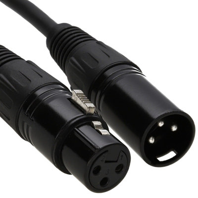 B&Q -  Pulse Xlr Microphone Male To Female Audio Cable Black 10M