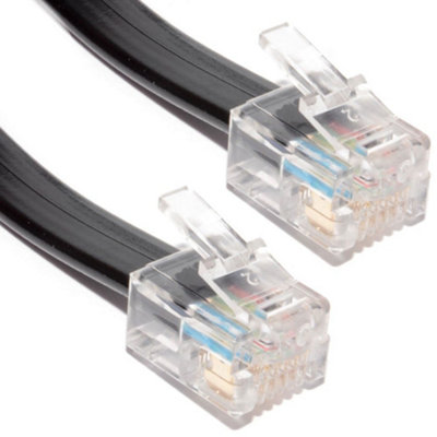 Kenable Rj12 6P6C To Rj12 6P6C Cross Over Cable Plug (Rj11 6 Wire) Black 3M from B&Q