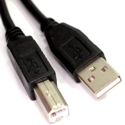 B&Q -  Usb 2.0 Certified Hi-Speed Hq Shielded A To B Cable Lead 2M Black