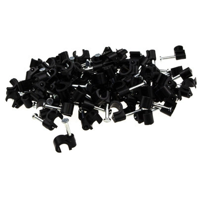 Kenable Round Black 6mm To 7mm Cable Clips Secure Fastenings Cables (100 Pack) from B&Q