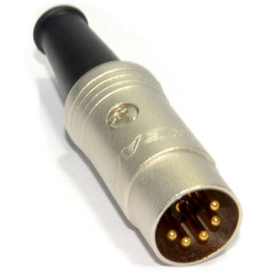 Kenable Rean 5 Pin Din Male Soldering End Terminal With Strain Relief from B&Q
