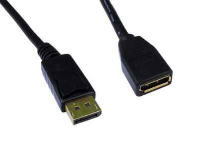 Kenable Gold Displayport Male To Female Digital Monitor Extension Cable 2M Medium B&Q
