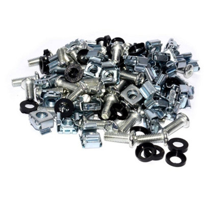 Kenable Rack Fixing Set M6 Captive Cage Nuts Bolts & Washers For Cabinet (50 Pack) Zinc from B&Q