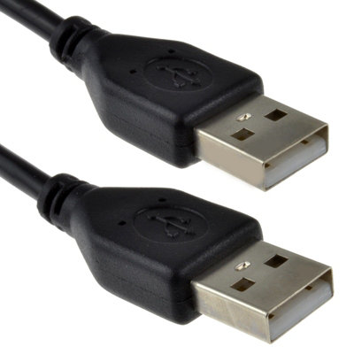 B&Q -  Usb 2.0 24Awg A To A (Male To Male) High-Speed Black Cable 0.25M 25Cm Short