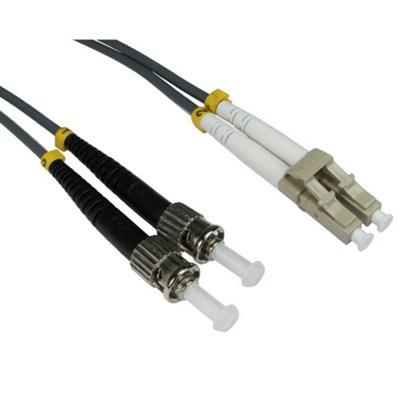 B&Q -  Om1 Grey Fibre Optic Lc St Duplex mm 62.5 125 Patch Lszh Cable 1M
