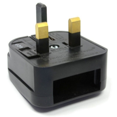 Kenable Europe Plug Socket To Uk Plug Pins Travel Adapter 5 Amps 5A Fused Black from B&Q