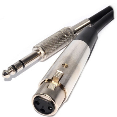 B&Q -  Balanced Xlr 3 Pin Socket To 6.35mm Male Stereo Jack Plug Cable 3M