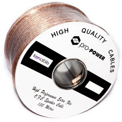 Kenable High Performance Extra Flexible Ofc 105 Strand Speaker Cable Reel 100M from B&Q