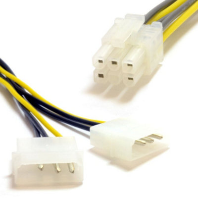Kenable Lp4 Molex To 6 Pin Pci Express (Pcie) Graphics Card Power Cable Lead from B&Q