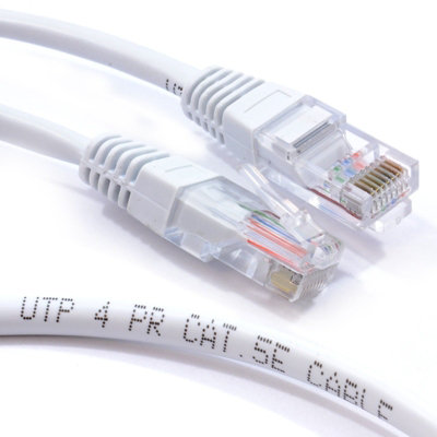 B&Q -  White Network Ethernet Rj45 Cat5E-Cca Utp Patch 26Awg Cable 0.25M 25Cm