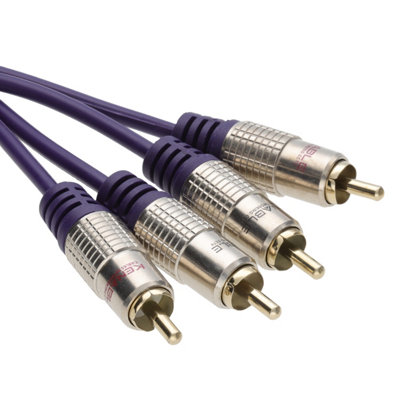 Kenable Pure Ofc Hq 2 X Rca Phono Plugs To Plugs Stereo Audio Cable Gold 20M from B&Q