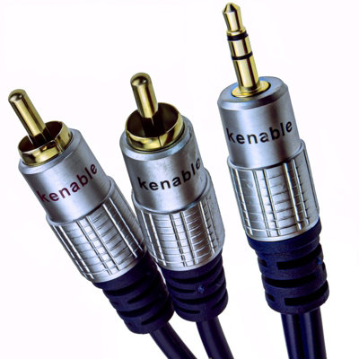 B&Q -  Pure Hq Ofc 3.5mm Stereo Jack To 2 Rca Phono Plugs Cable Gold 20M