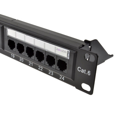 Kenable Cat6 Gigabit 19 Inch Rack Mountable Patch Panel 24 Port 1U & Back Bar from B&Q
