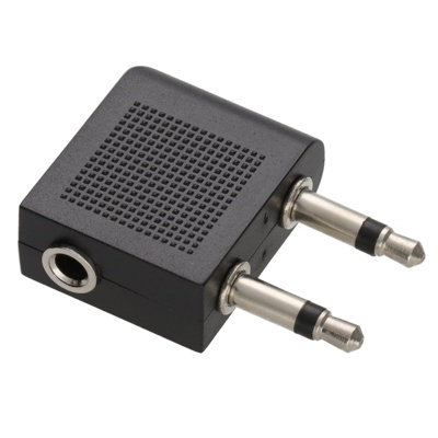 Kenable 3.5mm Stereo Jack Socket To Twin Mono Plugs Aeroplane Adapter from B&Q