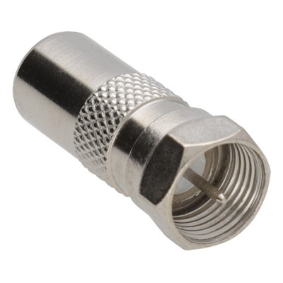 B&Q -  F Type Male Plug To Rf Male Tv Freeview Aerial Cable Adapter Converter