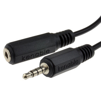 Kenable 4 Pole Trrs 3 Band 3.5mm Jack Plug To 3.5mm Socket Extension Cable 1M from B&Q