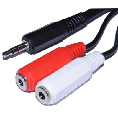 Kenable 3.5mm Stereo Jack Plug To Twin 3.5mm Mono Sockets Audio Cable 2M from B&Q