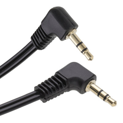 1m 3.5mm Dual Right Angle Male Jack to Jack Stereo Audio Cable lead TRS 3.5 - Image 2