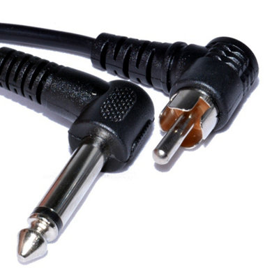 Kenable 6.35mm Mono Jack Plug To Rca Male Plug Right Angle Audio Cable 1M from B&Q