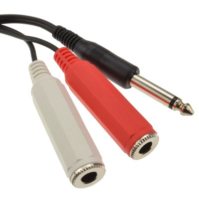 Kenable 6.35mm Mono Jack Plug To Twin Mono 6.35mm Sockets Audio Cable 50Cm from B&Q