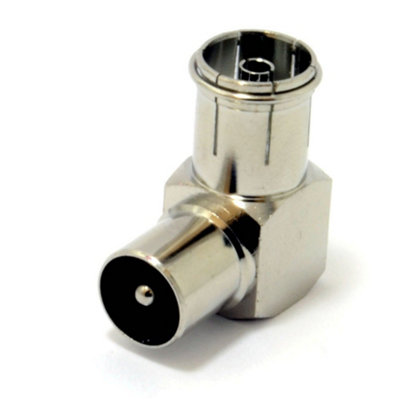 RF Right Angle Adapter Plug to Socket For TV Coax Aerial Cables Full Metal Male - Image 5