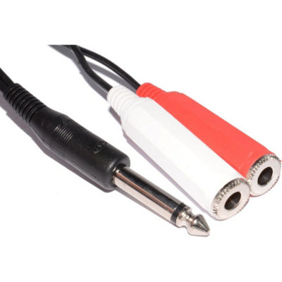 Kenable 6.35mm Mono Jack Plug To Twin Mono 6.35mm Sockets Audio Cable 2M from B&Q