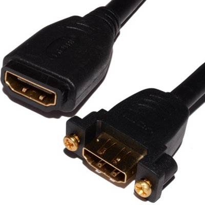 Kenable Hdmi 1.4 Panel Mount Socket Stub High Speed With Ethernet Gold 1M from B&Q